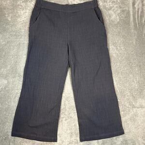 Known Supply Pants Womens XL Wide-Leg Cropped 100% Organic Cotton Split-Hem Gray